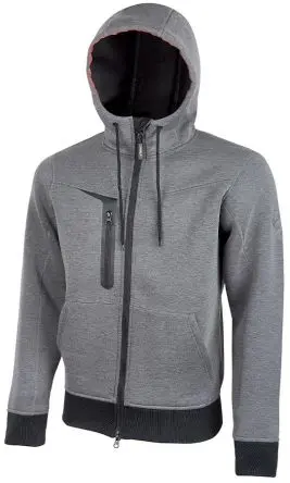 Produktfoto 1 von UPower TASTY Herren Fleece-Jacke, 67 % Polyester, 5 % Elasthan, 28 % Viskose, Grau Reißverschluss, Größe L