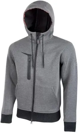 Produktfoto 1 von UPower TASTY Herren Fleece-Jacke, 28 % Viskose, 5 % Elasthan, 67 % Polyester Grau Reißverschluss, Größe M
