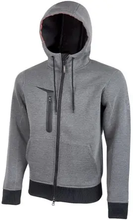 Produktfoto 1 von UPower TASTY Herren Fleece-Jacke, 28 % Viskose, 5 % Elasthan, 67 % Polyester Grau Reißverschluss, Größe S