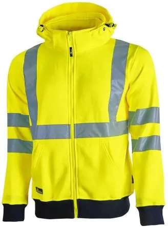 UPower MELODY Unisex Sweatshirt, 100 % Polyester Gelb Reißverschluss, Größe M