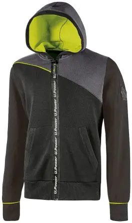 Produktfoto 1 von UPower Jupiter Herren Sweatshirt, 65 % Baumwolle, 35 % Polyester Schwarz Reißverschluss, Größe M