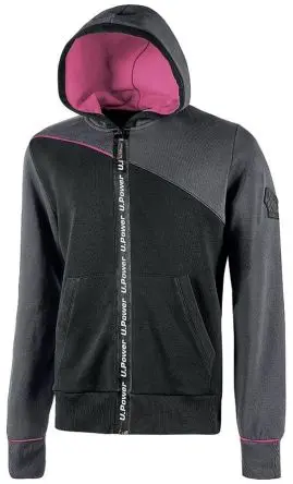 Produktfoto 1 von UPower Jupiter Unisex Sweatshirt, 65 % Baumwolle, 35 % Polyester Grau Reißverschluss, Größe 3XL
