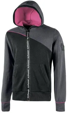 Produktfoto 1 von UPower Jupiter Unisex Sweatshirt, 35 % Polyester, 65 % Baumwolle Grau Reißverschluss, Größe S
