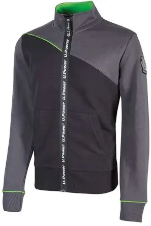 Produktfoto 1 von UPower URANUS Unisex Sweatshirt, 35 % Polyester, 65 % Baumwolle Grau Reißverschluss, Größe 2XL
