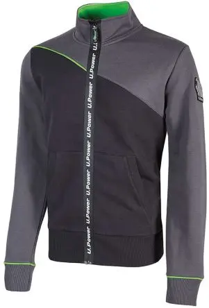 Produktfoto 1 von UPower URANUS Unisex Sweatshirt, 35 % Polyester, 65 % Baumwolle Grau Reißverschluss, Größe 3XL