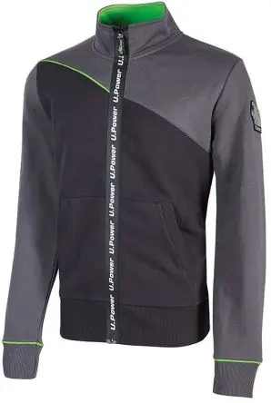 Produktfoto 1 von UPower URANUS Unisex Sweatshirt, 65 % Baumwolle, 35 % Polyester Grau Reißverschluss, Größe 4XL