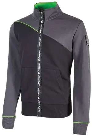 Produktfoto 1 von UPower URANUS Unisex Sweatshirt, 35 % Polyester, 65 % Baumwolle Grau Reißverschluss, Größe M