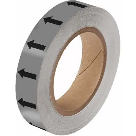 Produktfoto 1 von Brady Polyester Hochsichtbares Band, Schwarz, Grau, 25mm x 33 m