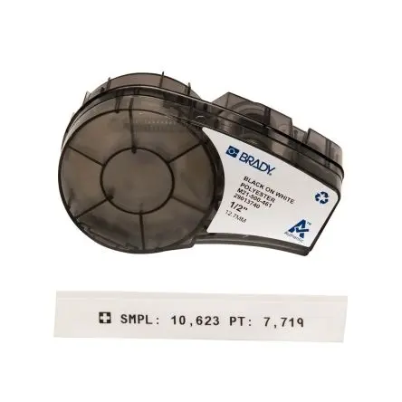 Produktfoto 1 von Brady Beschriftungsband Schwarz für BMP21 LAB auf Schwarz, Weiß 6.4 m 12.7 mm