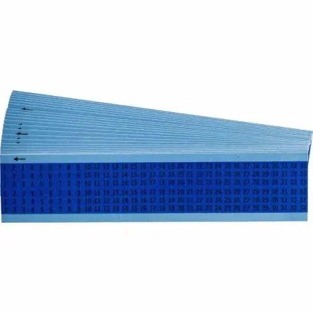 Produktfoto 1 von Brady 111 Kabeletiketten, Beschriftung: 1 - 33, Blau, Schwarz, 38.1 mm x 6.35mm