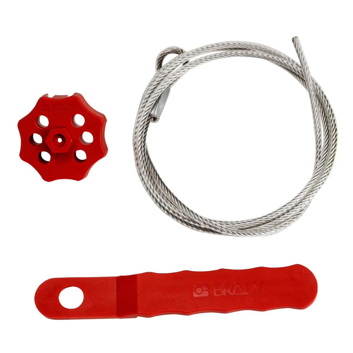 Produktfoto 1 von Brady Nylon glasfaserverstärkt Sperrsatz Typ Kabelverriegelungsvorrichtung, 6-fach Verriegelung 8.13 mm, Rot