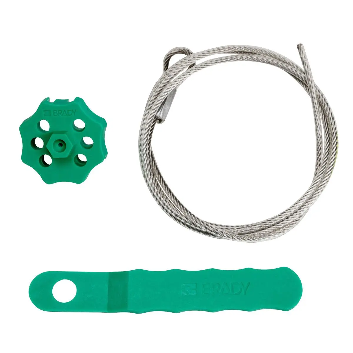 Produktfoto 1 von Brady Nylon glasfaserverstärkt Sperrsatz Typ Kabelverriegelungsvorrichtung, 6-fach Verriegelung 8.13 mm, Grün