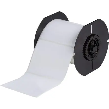 Produktfoto 1 von Brady Etikette auf Rolle B. 101.6 mm für Thermotransfer 500 Pro Rolle auf Weiß Weiß Beschichtet Polyester