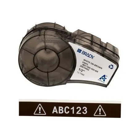 Produktfoto 1 von Brady Beschriftungsband Weiß für BMP21 LAB auf Weiß, Braun 6.4 m 12.7 mm
