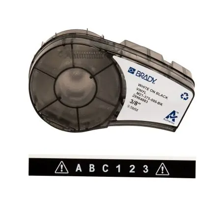 Produktfoto 1 von Brady Beschriftungsband Weiß für BMP21 LAB auf Weiß, Schwarz 6.4 m 9.53 mm