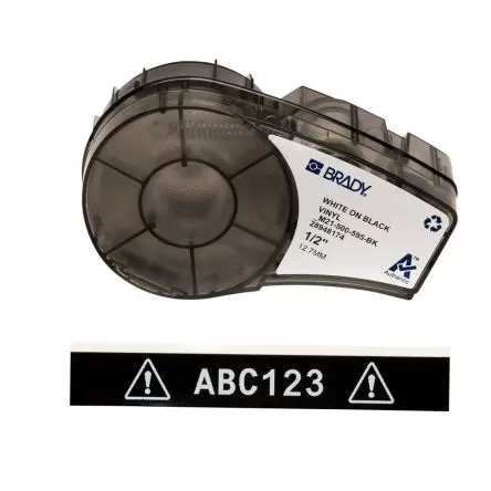 Produktfoto 1 von Brady Beschriftungsband Weiß für BMP21 LAB auf Schwarz, Weiß 6.4 m 12.7 mm