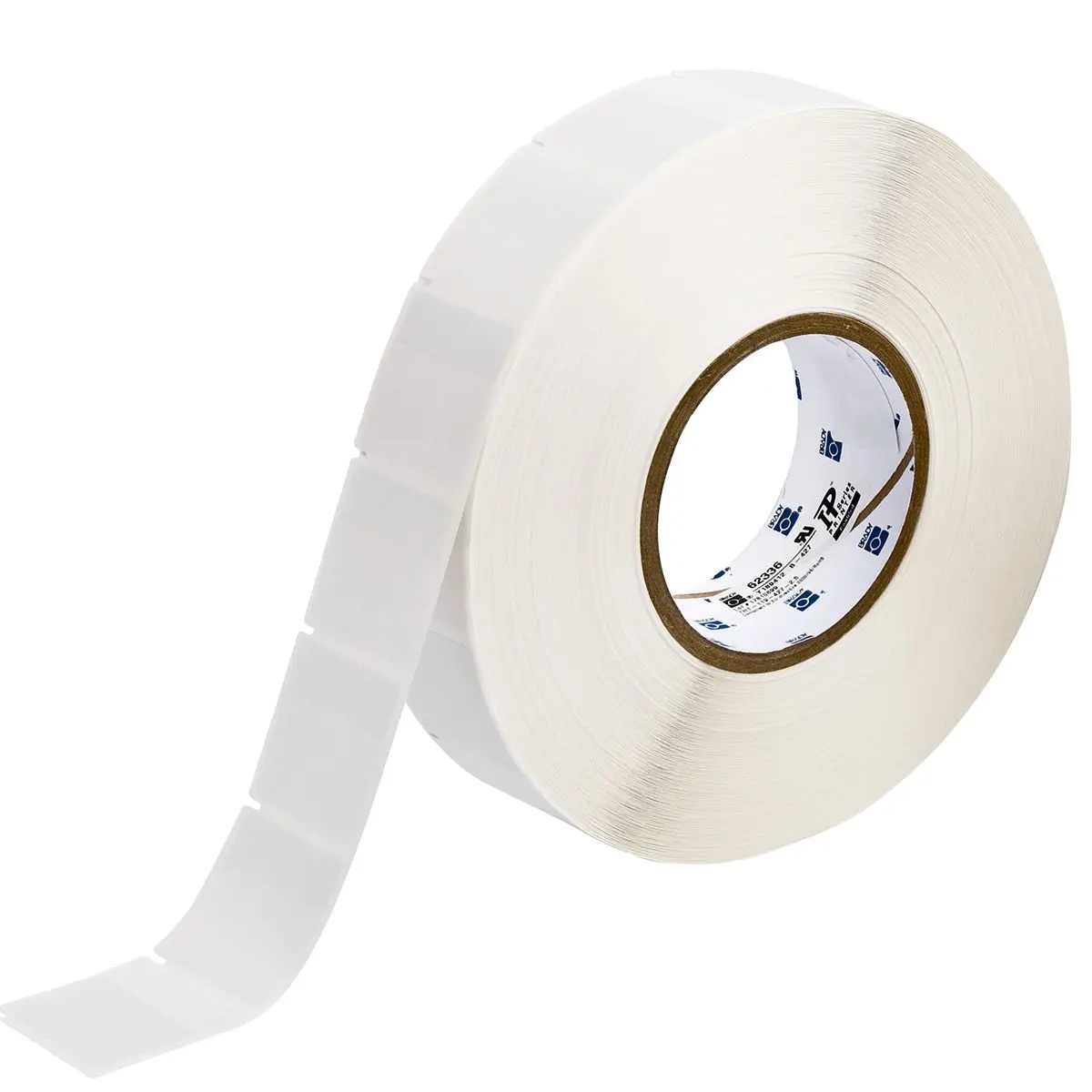 Produktfoto 1 von Brady Etikette auf Rolle B. 38.1 mm für BBP11 2500 Per Roll auf Weiß Weiß Beschichtet Durchsichtiges Vinyl