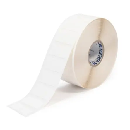 Brady Etikette auf Rolle B. 25.4 mm für BBP11 1000 Pro Rolle auf Weiß Beschichtetes Vinylgewebe