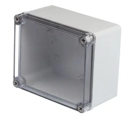 Produktfoto 1 von RS PRO TJ Polycarbonat Wandanschlusskasten Grau IP66 CE Transparente Tür, HxBxT 190 mm, 130 mm x 130 mm
