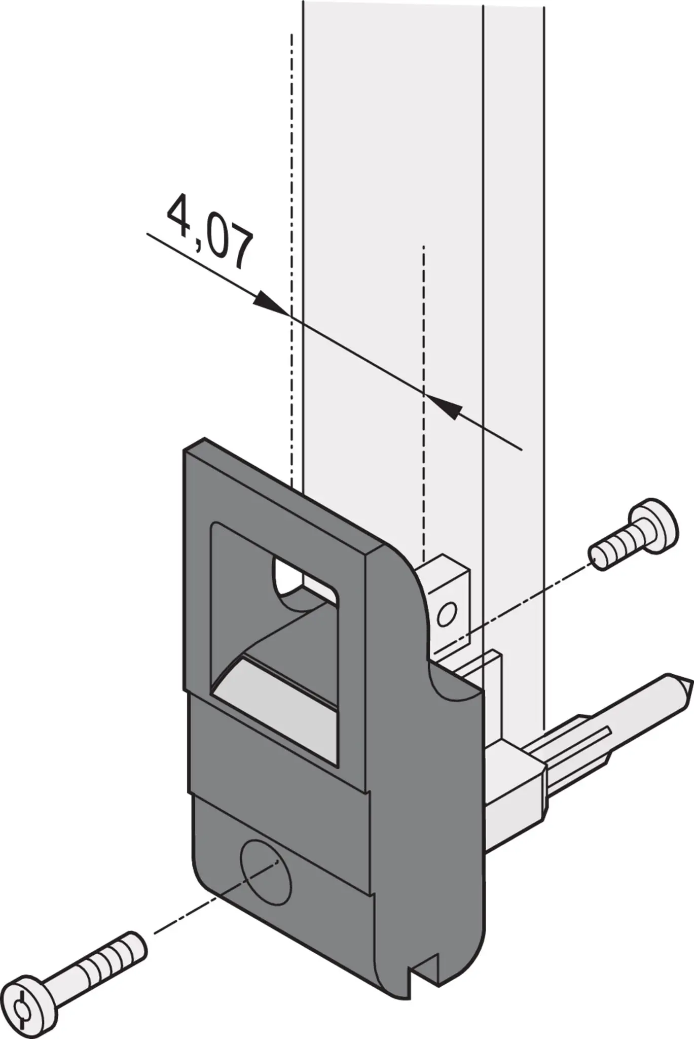 Produktfoto 1 von nVent SCHROFF 20817 Griff 44.7 mm, Polycarbonat, 10 Per Pack Stück 19.8 mm