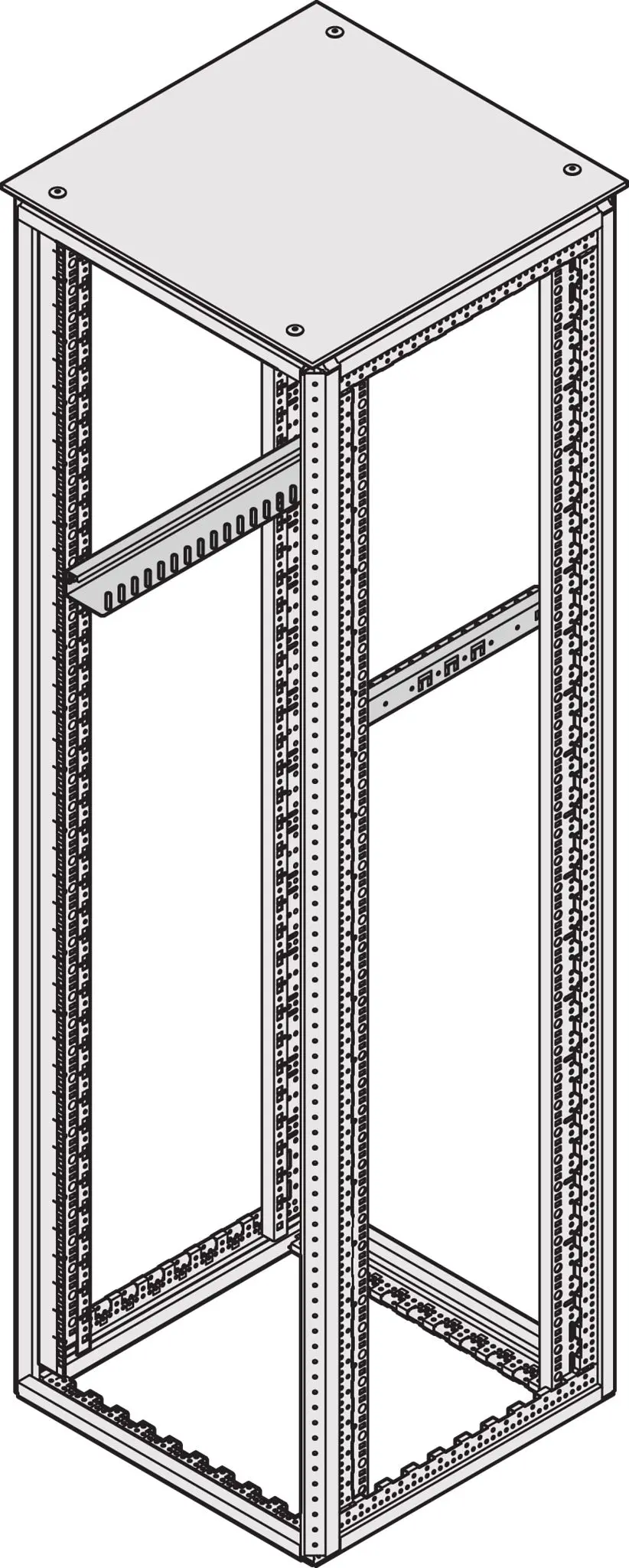Produktfoto 1 von nVent SCHROFF Gleitschiene, Stahl, Varistar CP, 25kg max., 700 mm hoch