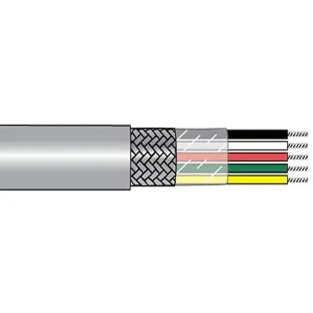 Produktfoto 1 von Alpha Wire Alpha Essentials Communication & Control Steuerkabel, 2-adrig 0.25mm² 24 AWG Grau Geschirmt, 100 ft,