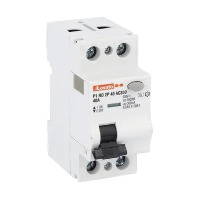 Lovato P1RD FI-Schutzschalter, 2-polig, 40A, 300 mA Typ AC P1 IECENBS 610081, RoHS