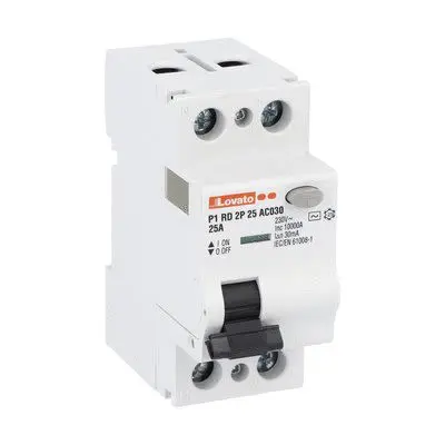 Produktfoto 1 von Lovato P1RD FI-Schutzschalter, 2-polig, 25A, 30 mA Typ AC P1 IECENBS 610081, RoHS