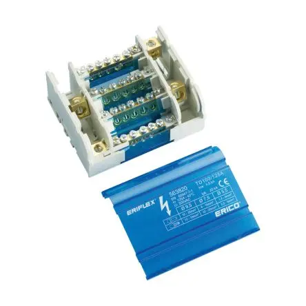 Produktfoto 1 von nVent ERIFLEX Verteilerblock 4-polig / 690V 160A, Thermoplast Blau