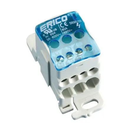 Produktfoto 1 von nVent ERIFLEX Verteilerblock 1-polig / 1kV 80A, Thermoplast Blau, IP20