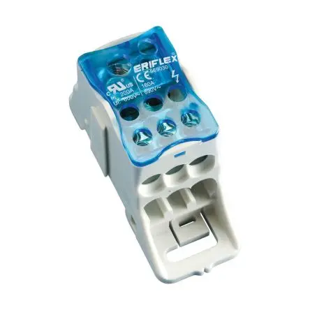 Produktfoto 1 von nVent ERIFLEX Verteilerblock 1-polig / 1kV 160A, Thermoplast Blau, IP20