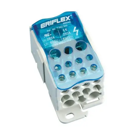 Produktfoto 1 von nVent ERIFLEX Verteilerblock 1-polig / 1kV 250A, Thermoplast Blau, IP20
