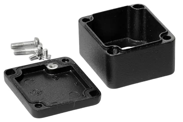 Produktfoto 1 von Hammond 1590Z; Gehäuse; Aluminium; Schwarz Geflanscht; IK08 IP68 Breite 45 mm Höhe 30 mm Länge 50 mm