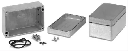 Produktfoto 1 von Hammond 1590Z; Gehäuse; Aluminiumdruckguss; Grau Geflanscht; IK08 IP68 Breite 80 mm Höhe 60 mm Länge 200 mm