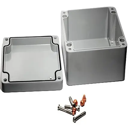 Produktfoto 1 von Hammond 1590Z; Gehäuse; Aluminiumdruckguss; Grau Geflanscht; IK08 IP68 Breite 160 mm Höhe 90 mm Länge 160 mm