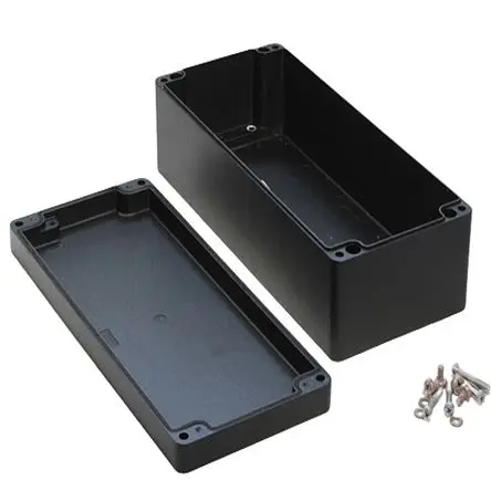 Produktfoto 1 von Hammond 1590Z; Gehäuse; Aluminiumdruckguss; Schwarz Geflanscht; IK08 IP68 Breite 160 mm Höhe 90 mm Länge 360 mm