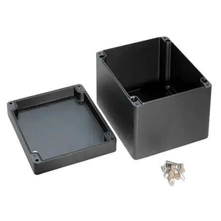 Produktfoto 1 von Hammond 1590Z; Gehäuse; Aluminiumdruckguss; Schwarz Geflanscht; IK08 IP68 Breite 200 mm Höhe 110 mm Länge 230 mm