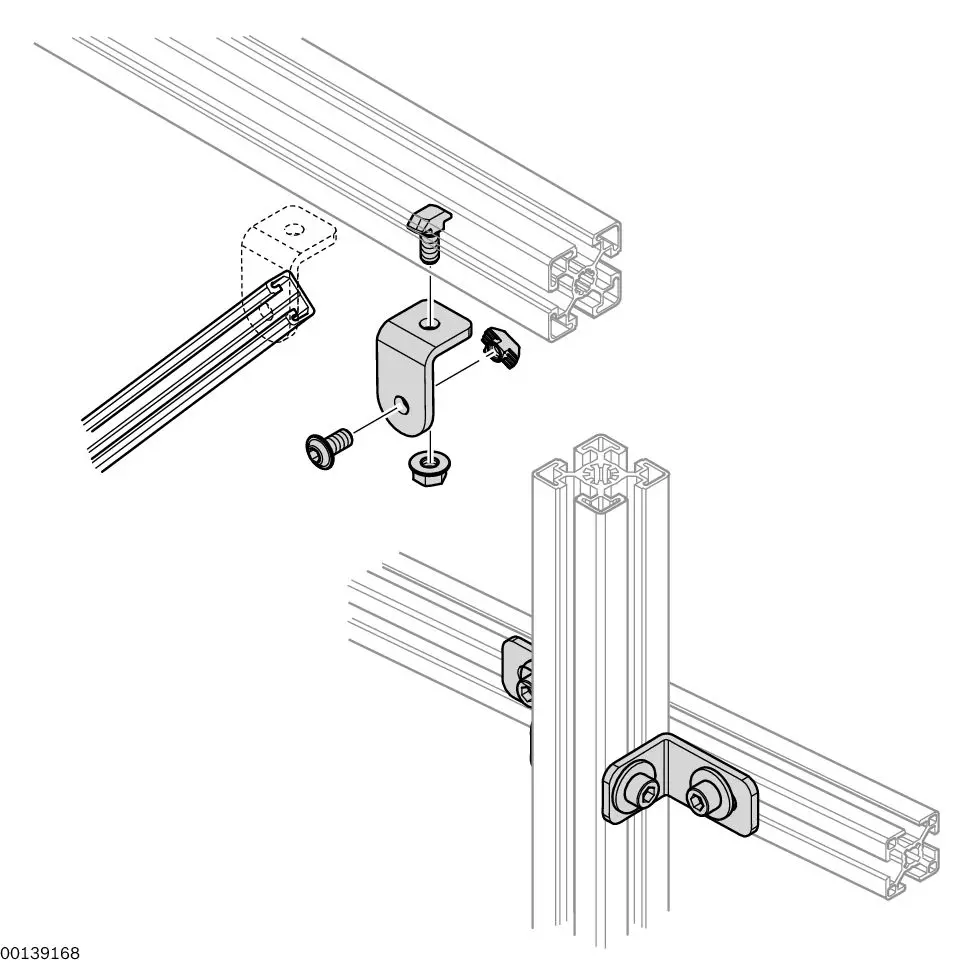 Produktfoto 1 von Bosch Rexroth 3842 Verbindungskomponente, Winkel-Halterung, Gelenk, Steckerhalterung, M8, L. 30 mm passend für 10 mm