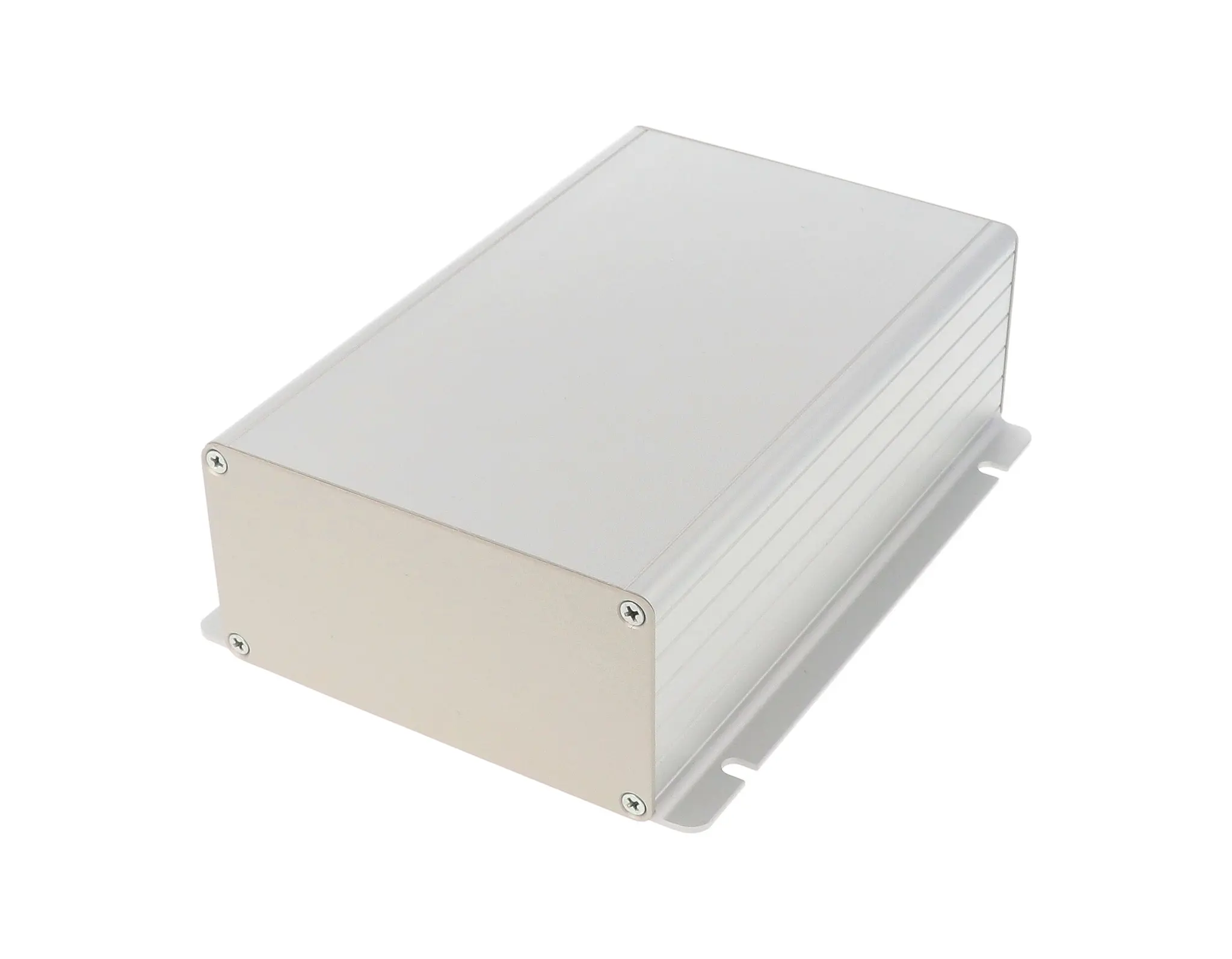 Produktfoto 1 von Hammond 1455F; Gehäuse; Aluminium; Hell eloxiert Geflanscht IP54 Breite 78 mm Höhe 28 mm Länge 121 mm