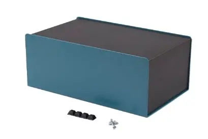 Produktfoto 1 von Hammond 1456; Aluminiumgehäuse; Aluminium; Blau Geflanscht Breite 152 mm Höhe 102 mm Länge 254 mm
