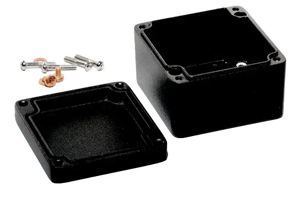 Produktfoto 1 von Hammond 1590Z Aluminium Gehäuse Schwarz Außenmaß 75 x 80 x 52mm IP68