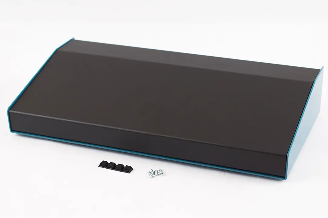 Produktfoto 1 von Hammond 1456 Aluminium Alu-Gehäuse Blau Außenmaß 211 x 432 x 76mm IP31