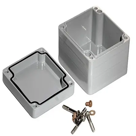 Produktfoto 1 von Hammond 1590Z; Gehäuse; Aluminiumdruckguss; Grau Geflanscht; IK08 IP68 Breite 80 mm Höhe 52 mm Länge 75 mm