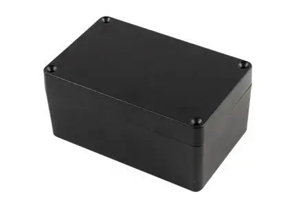 Produktfoto 1 von Hammond 1590Z; Gehäuse; Aluminiumdruckguss; Schwarz Geflanscht; IK08 IP68 Breite 81 mm Höhe 59 mm Länge 125 mm