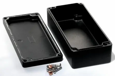 Produktfoto 1 von Hammond 1590Z; Gehäuse; Aluminiumdruckguss; Schwarz Geflanscht; IK08 IP68 Breite 80 mm Höhe 52 mm Länge 175 mm