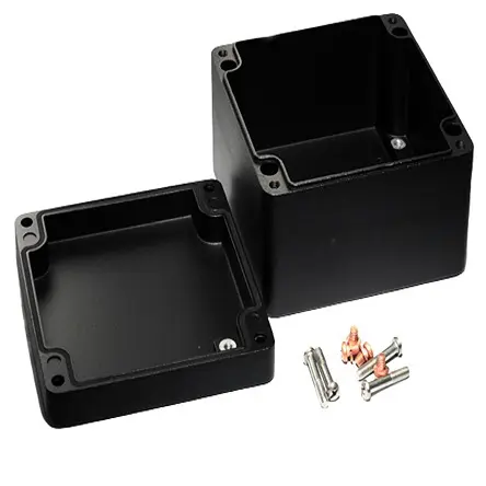 Produktfoto 1 von Hammond 1590Z; Gehäuse; Aluminium; Schwarz Geflanscht; IK08 IP68 Breite 160 mm Höhe 90 mm Länge 160 mm