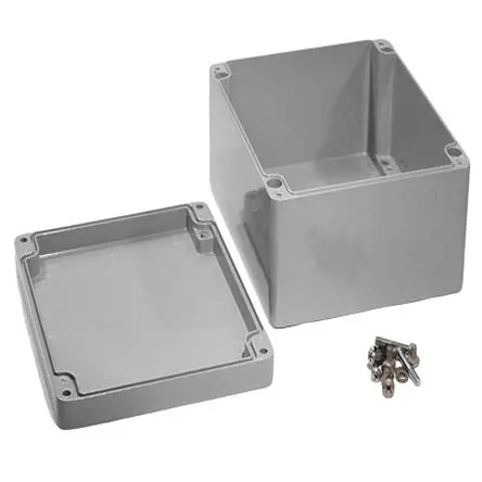Produktfoto 1 von Hammond 1590Z; Gehäuse; Aluminiumdruckguss; Grau Geflanscht; IK08 IP68 Breite 200 mm Höhe 110 mm Länge 230 mm
