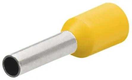 Produktfoto 1 von Knipex 97 99 Aderendhülse, Stift ø 7.3 mm, Gelb, Polypropylen, 18 mm, 32mm, Isoliert, 4 AWG max.