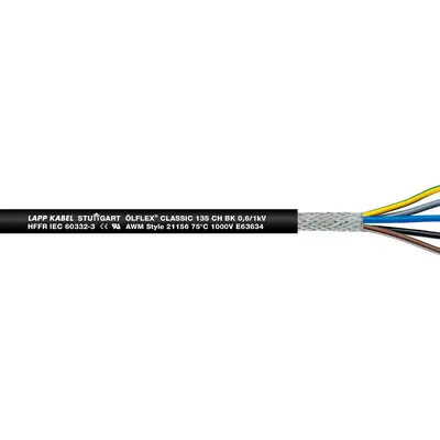 Produktfoto 1 von Lapp ÖLFLEX CLASSIC Netzkabel, 2-adrig Schwarz, 100 m, Halogenfreier Verbundstoff 80 °C