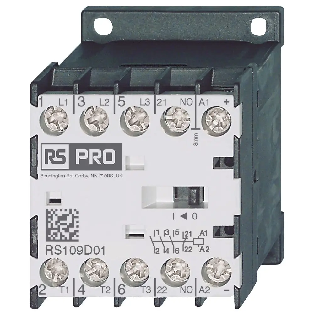 Produktfoto 1 von RS PRO Schütz 24 V dc-Spule, 3-polig, 400V, 3 V / 9 A 4 kW